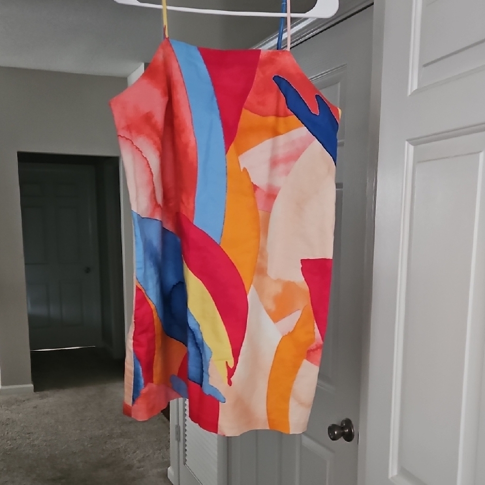 Banana Republic Linen-Blend Dress in Red and Blue